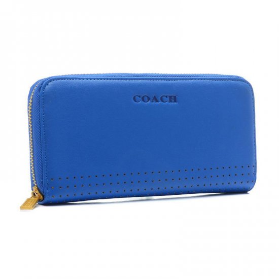 Coach Madison Perforated Large Blue Wallets BVX | Women